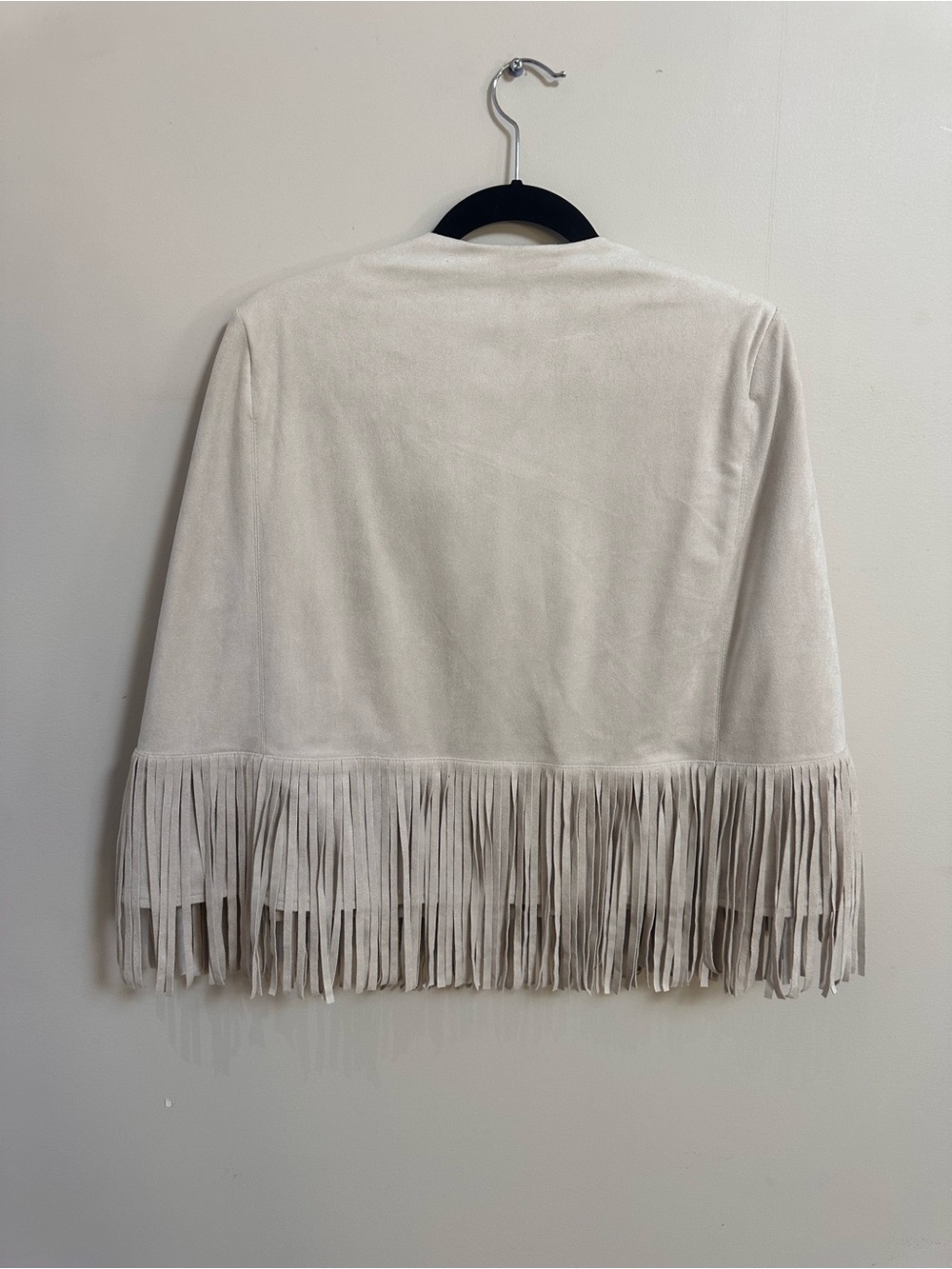 BCBGMaxAzria Light Beige Suede Fringe Jacket and Skirt Set - Picture 5 of 9